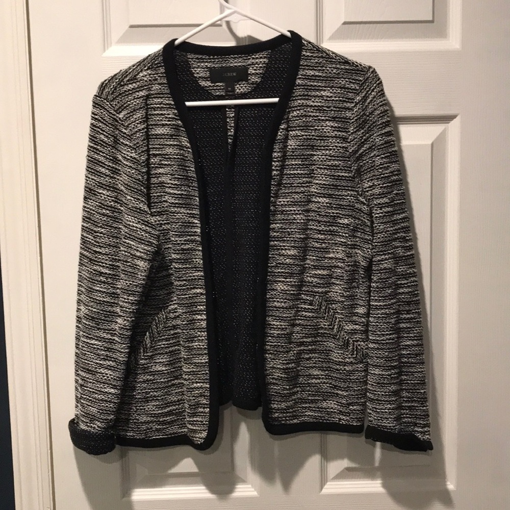 J. Crew black and marled gray sweater blazer